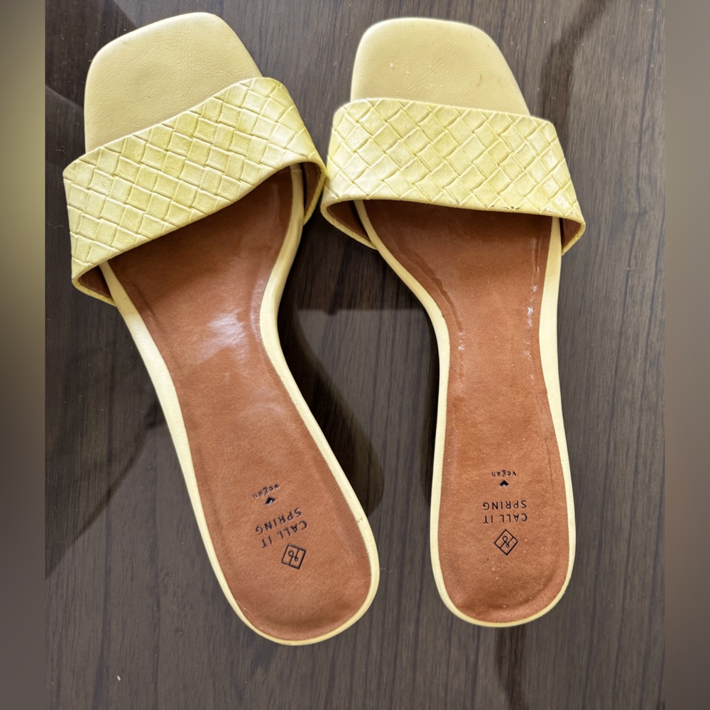 Call It Spring yellow sandals size 7